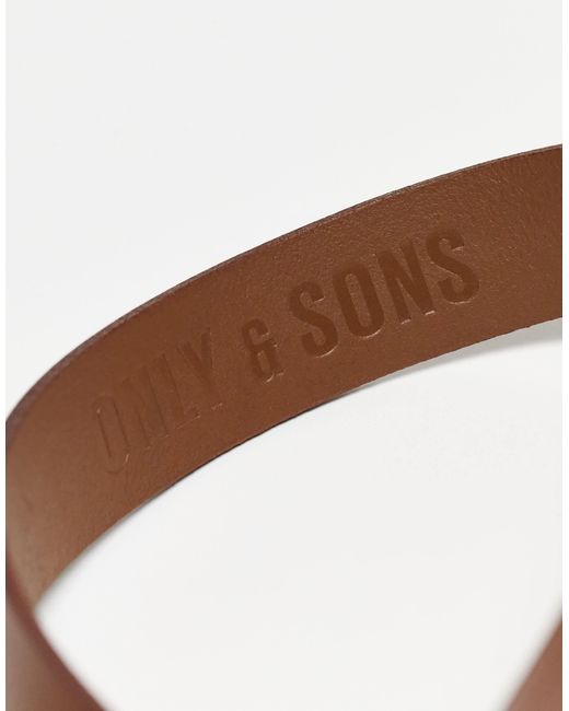 Only & Sons – heller ledergürtel in White für Herren