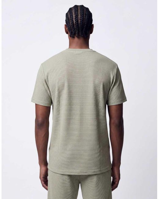 Only & Sons Green Short Sleeve Waffle T-shirt Co-ord for men