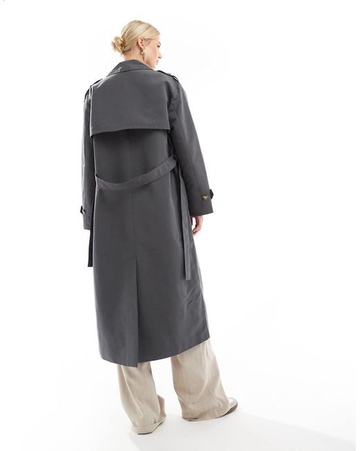 Vero Moda Blue Longline Belted Trench Coat