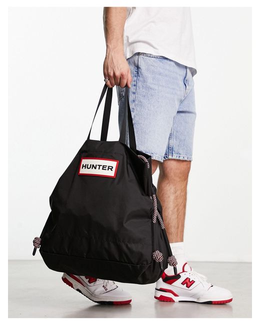 Hunter Black Travel Ripstop Beach Bag for men