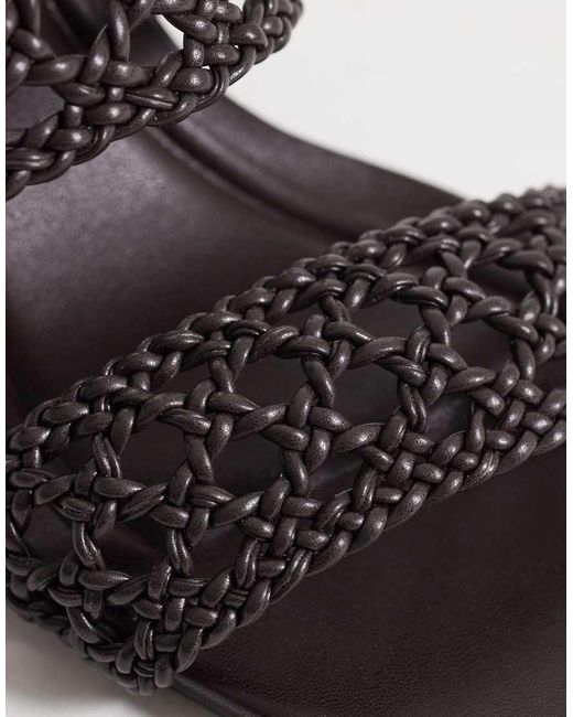 New Look Brown Woven Heeled Mule