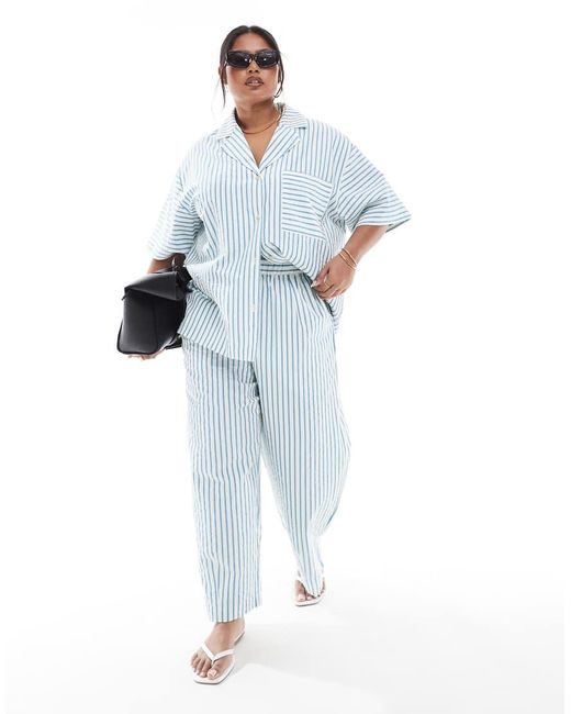 Camisa A De Sirsaca De Curve (Parte De Un Conjunto) ASOS de color Blue