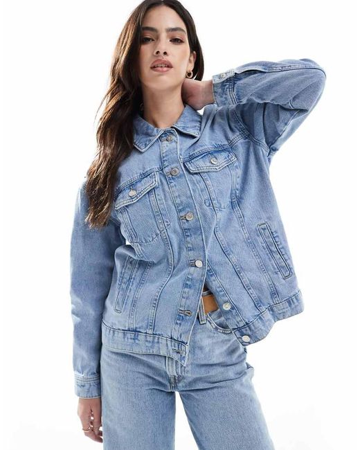 ONLY Oversized Denim Jack in het Blue