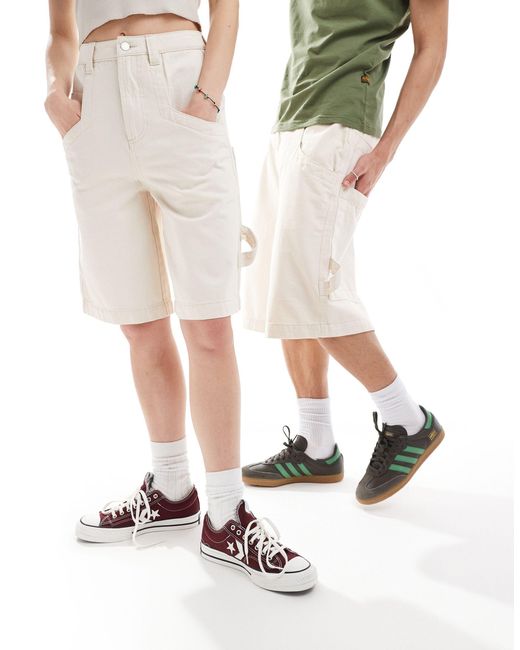 Reclaimed (vintage) White – unisex – baggy-skate-shorts