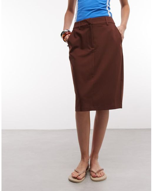 ASOS Blue Tailored Knee-length Pencil Skirt