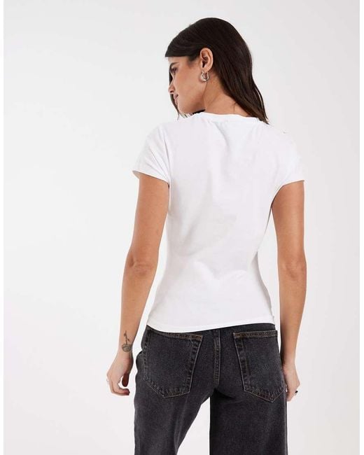 ASOS White Disney Baby Tee With Minnie Mouse Rhinestone Print
