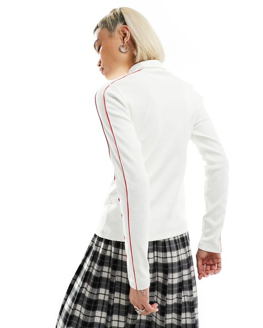 Nike White Streetwear Mock Neck Long Sleeve T-shirt