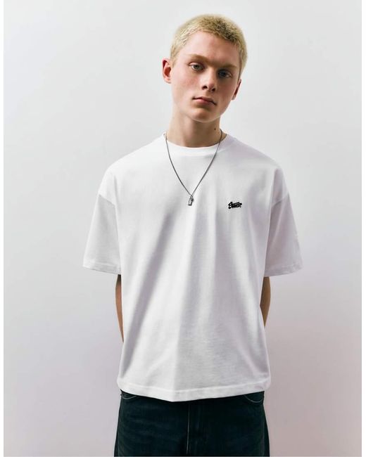 Pull&Bear Oversized Recht T-Shirt Met Stwd-Logo in het White voor heren