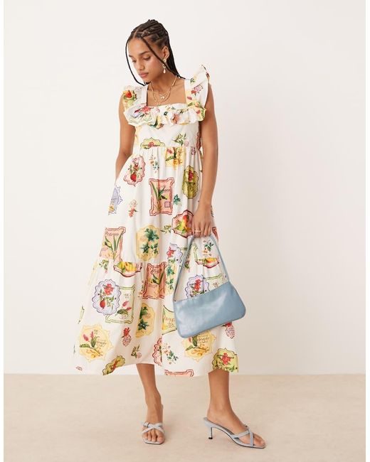 Nobody's Child Metallic Cassidy Ruffle Tiered Midi Dress