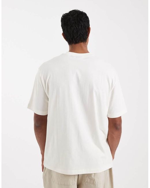 ASOS White Relaxed T-shirt With Abstract Floral Graphics for men