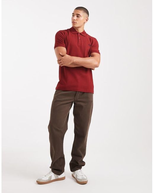 Polo Rojo Carmesí De Fred Perry de hombre de color Red