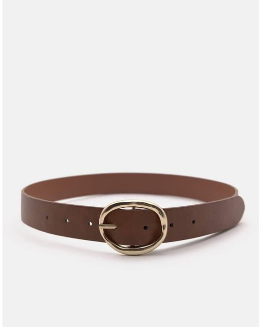 Pull&Bear Gray Belt With Oval Buckle