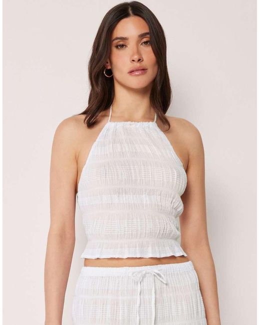 Calzedonia White Beach Top With Ruffles