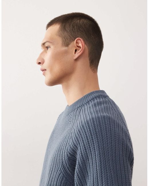 Collusion Blue Knitted Sweat for men