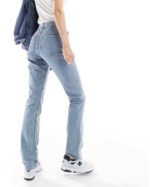 ASOS Blue Asos Design Tall Mid Rise Straight Jeans