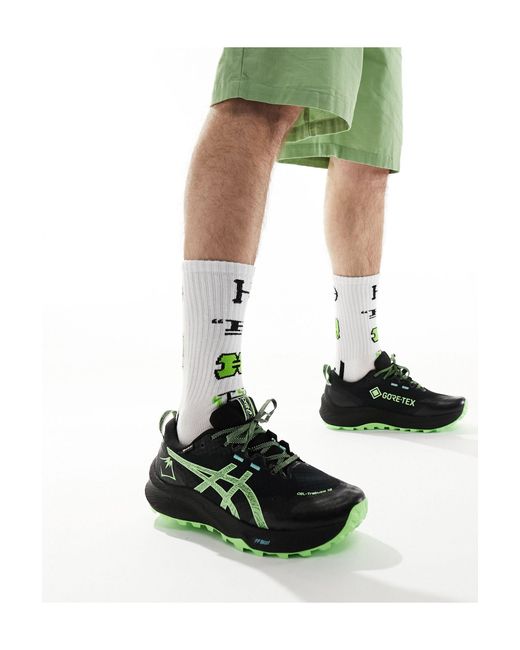 Gel-trabuco 12 gtx - sneakers da trail running resistenti all'acqua nere e verde fluo di Asics in Green da Uomo