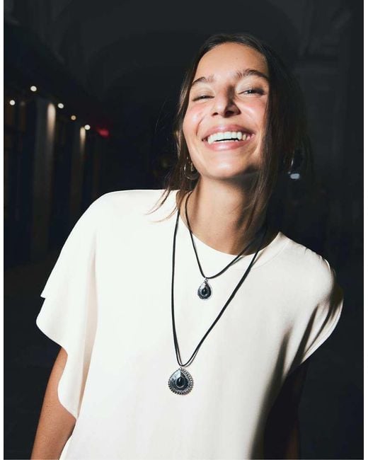 Bershka Black Long Asymmetrical T-Shirt