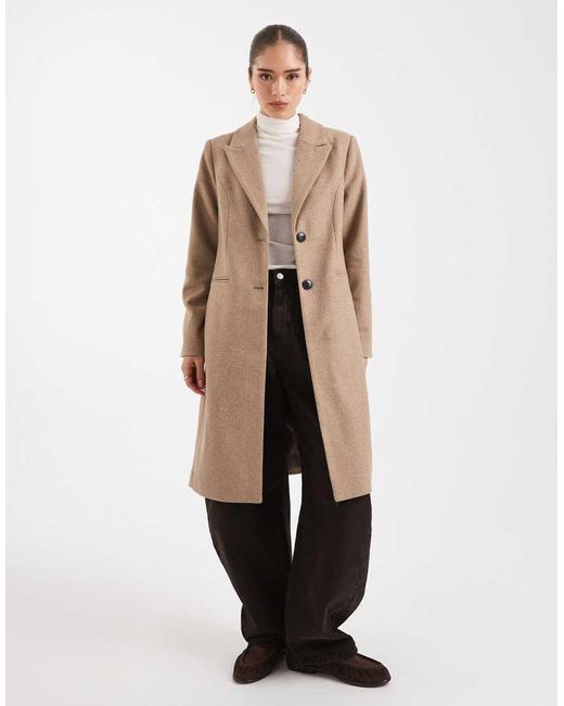 Vero Moda Elegante Jas Van Wolmix Jas in het Natural