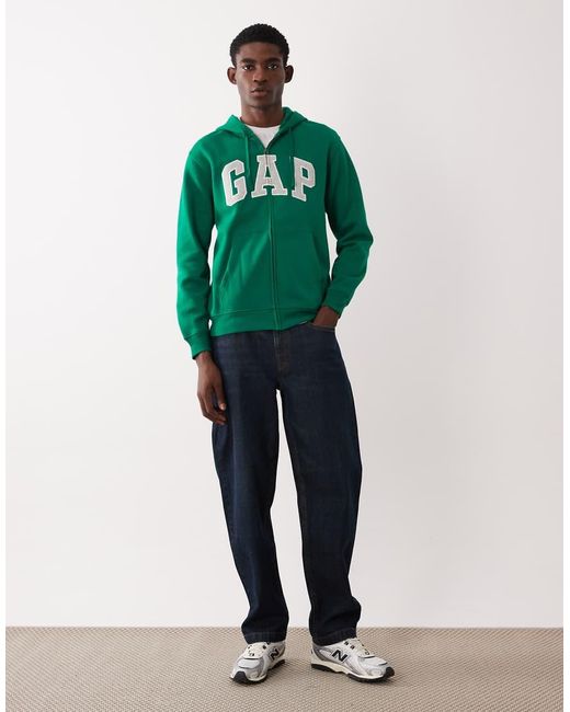 Gap Green Logo Zip Through Hoodie for men