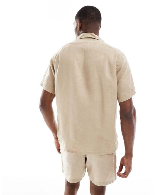 Camisa De Corte Clásico Extragrande Y Manga Corta Con Cuello De Solapas Y Logo De Icono De Lino De (Parte De Un Conjunto)-Neutro Polo Ralph Lauren de hombre de color Natural