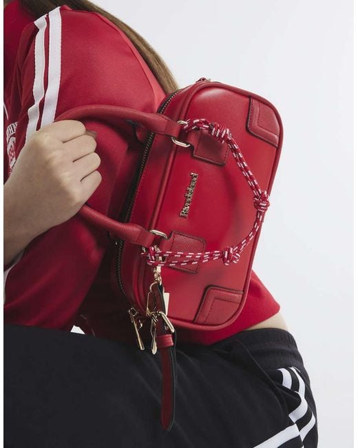 River Island Red Faux Leather Charm Shoulder Bag
