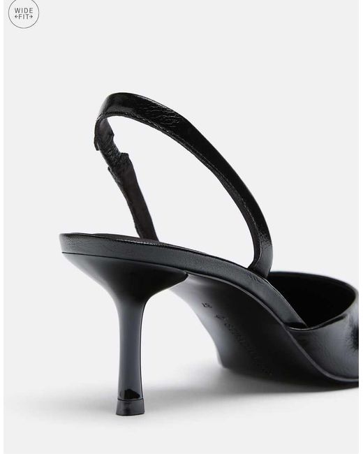 Stradivarius White Wide Fit Slingback Kitten Heel Shoes