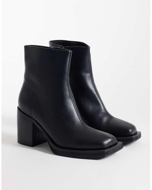 ASOS Blue Heeled Chelsea Boots With Angled Toe for men