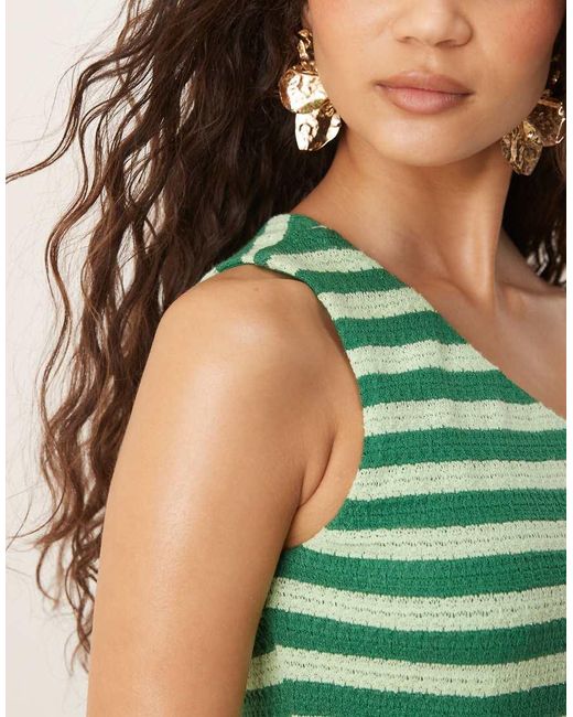 ASOS Green Co-ord Stripe One Shoulder Top