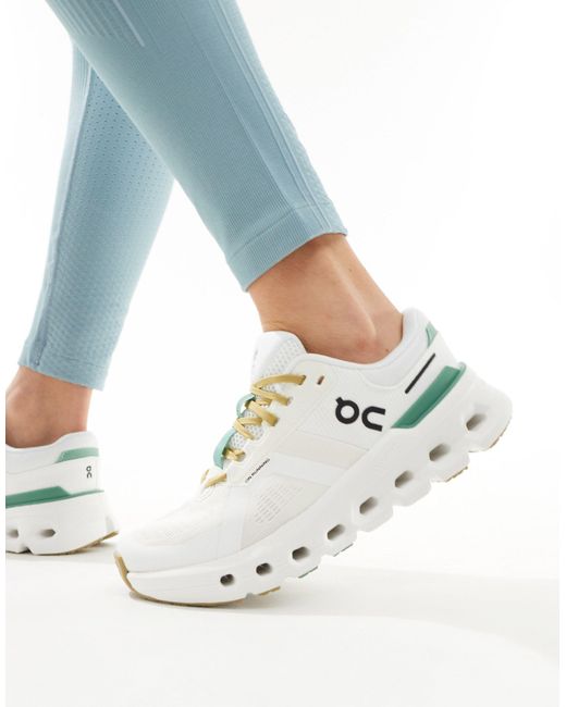 On - cloudrunner 2 - sneakers da corsa bianche e verdi di On Shoes in Blue