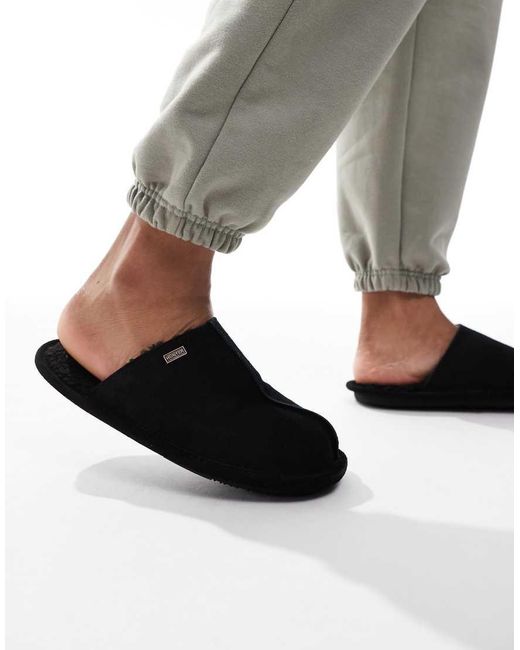 Hunter Gray Lined Mule Slippers for men