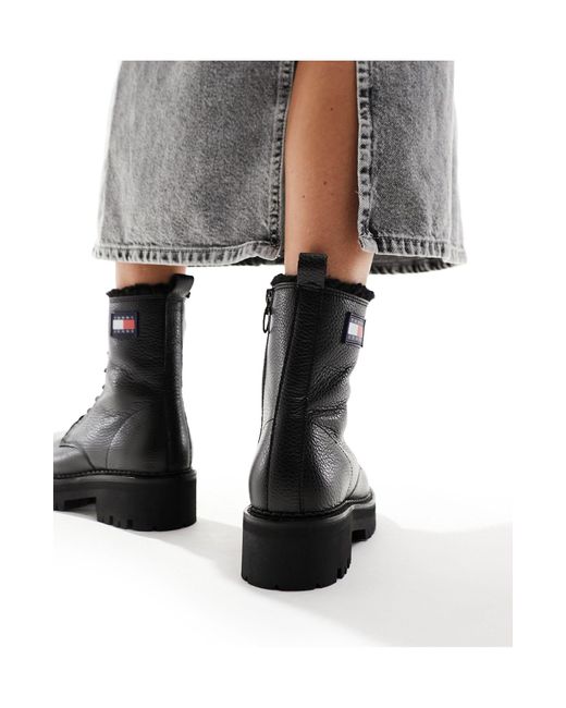Tommy Hilfiger Gray Urban Leather Boots