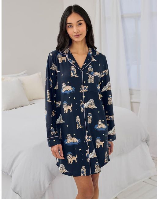 Chelsea Peers Blue Cockapoo Snooze Print Nightshirt