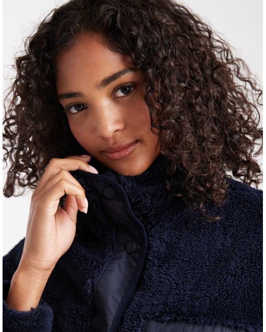 ONLY Blue Oversize Contrast Pocket Fleece