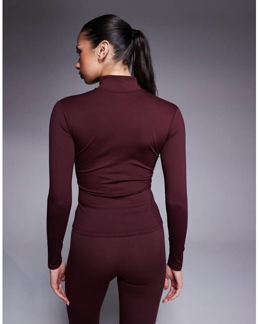 Nike Purple Nike One Training Dri-fit Full Zip Fitted Long Sleeve Top