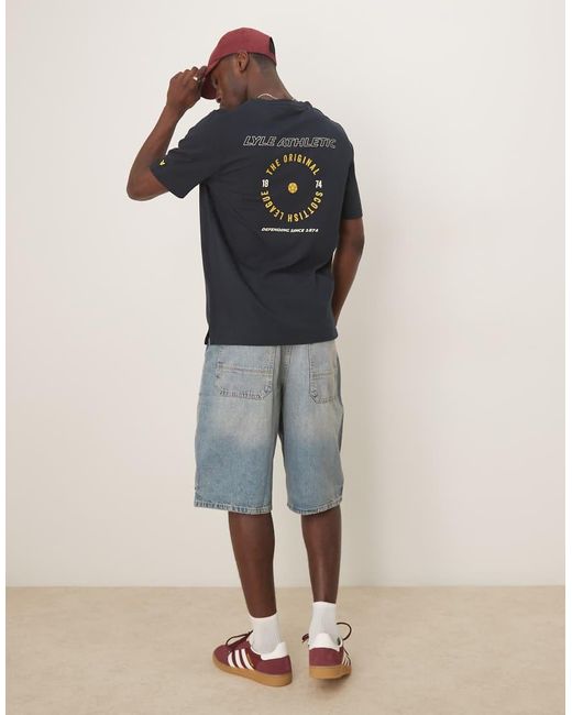 Lyle & Scott Blue Athletic Graphic T-shirt for men