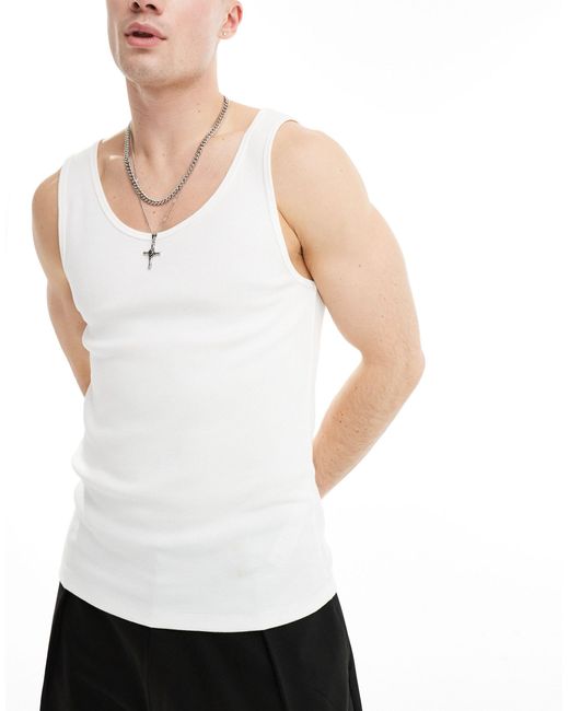 ASOS Green 3 Pack Rib Muscle Vests for men