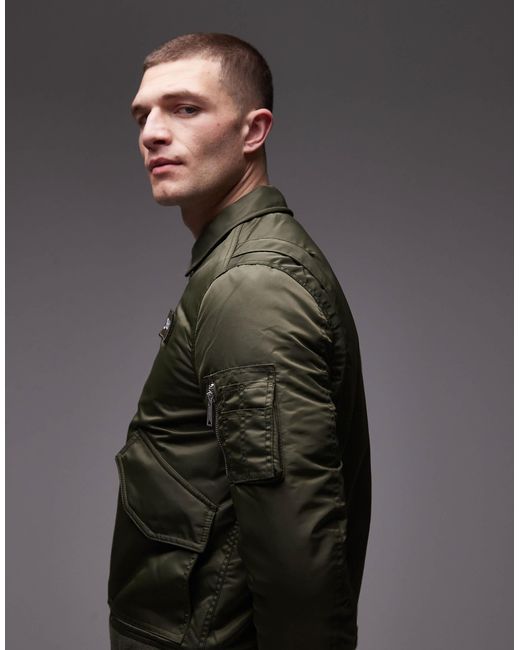 Schott Nyc – wattierte cropped-jacke in Gray für Herren