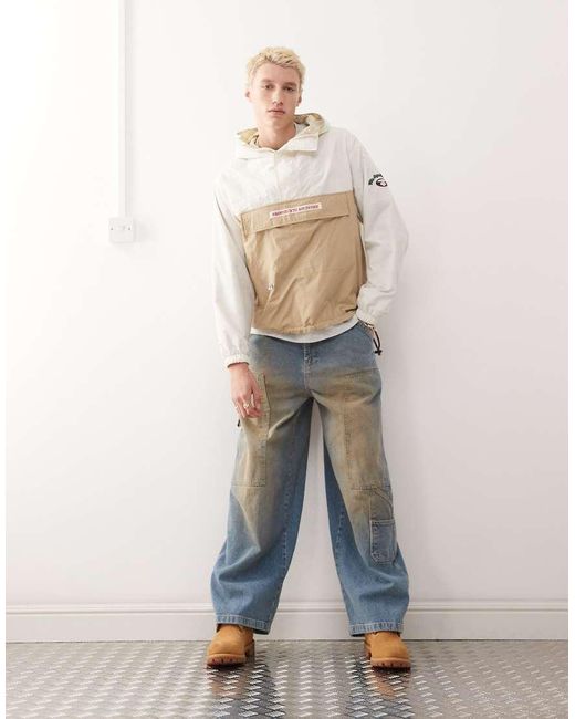 Aape By A Bathing Ape White Aape By A Bathing Ape Lightweight Overhead Check Jacket for men