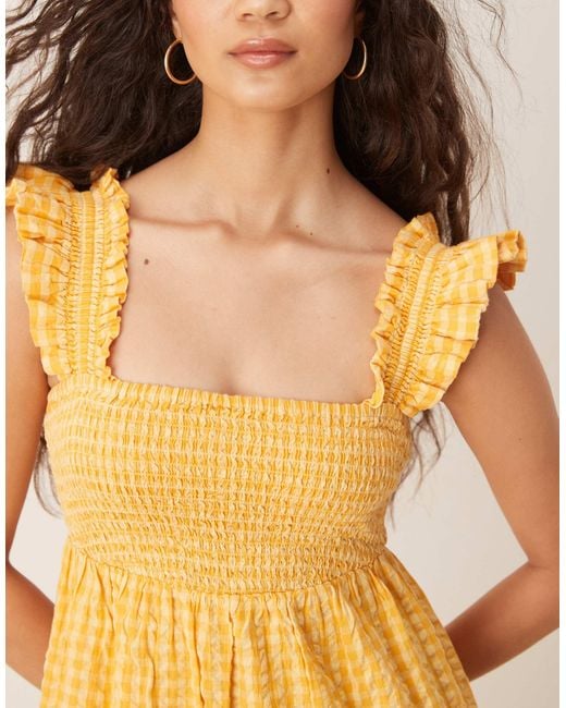 Nobody's Child Yellow Maya Tiered Midi Dress