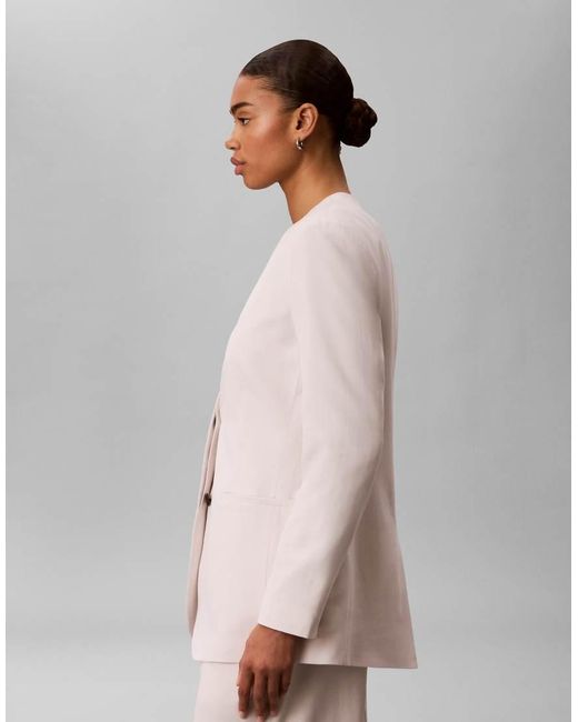 Calvin Klein White Linen Blazer Co-Ord
