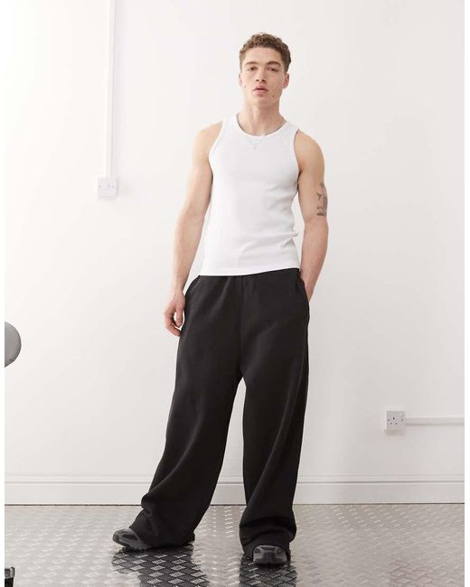 Weekday White Super Oversized Wide Leg Joggers for men