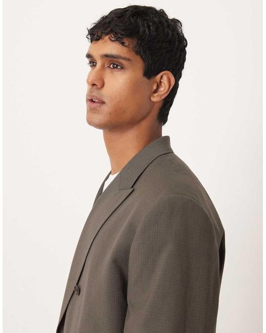 ASOS Gray Double Breasted Boxy Suit Jacket for men
