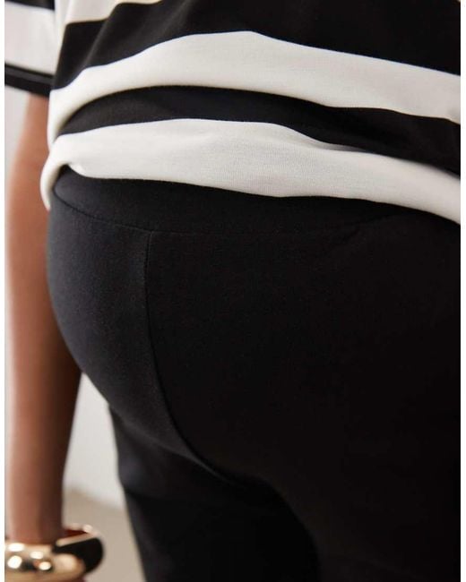 Mama.licious Black Mamalicious Maternity Wide Leg Jersey Trouser