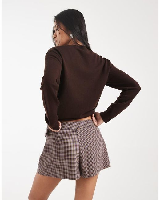 ASOS Blue Pleated Mini Skort With Buckle