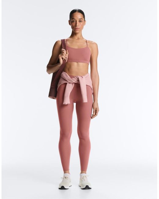 Oysho Pink Comfortlux Light-support Sports Bra With Crossover Straps