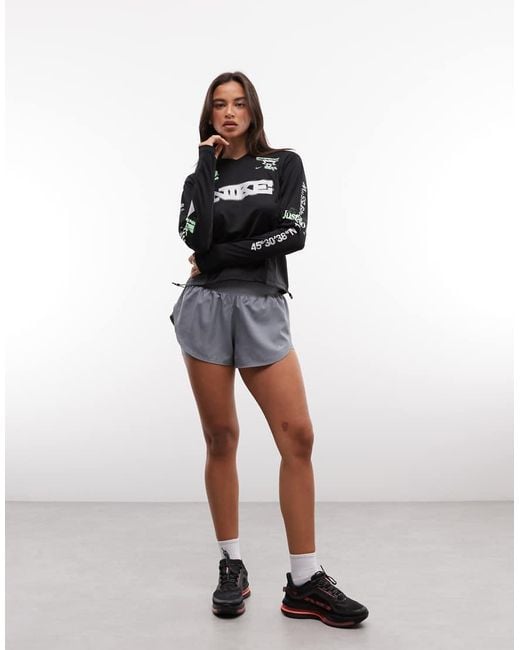 Nike Black Swift Long Sleeve Top With Graphic Print
