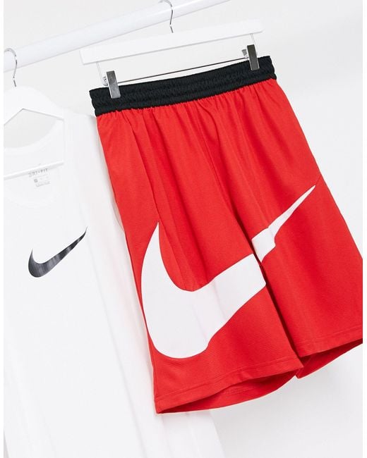 Pantalones cortos en con logo grande Nike Basketball de hombre de color Red