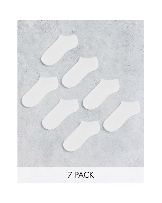 ASOS White 7 Pack Trainer Socks