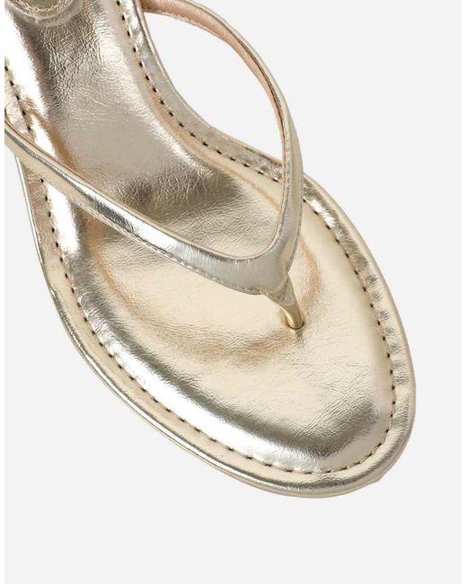 SIMMI Natural Tramonto Toe Post Heeled Mules
