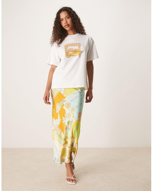 Never Fully Dressed White Orange Cart Baby Tee